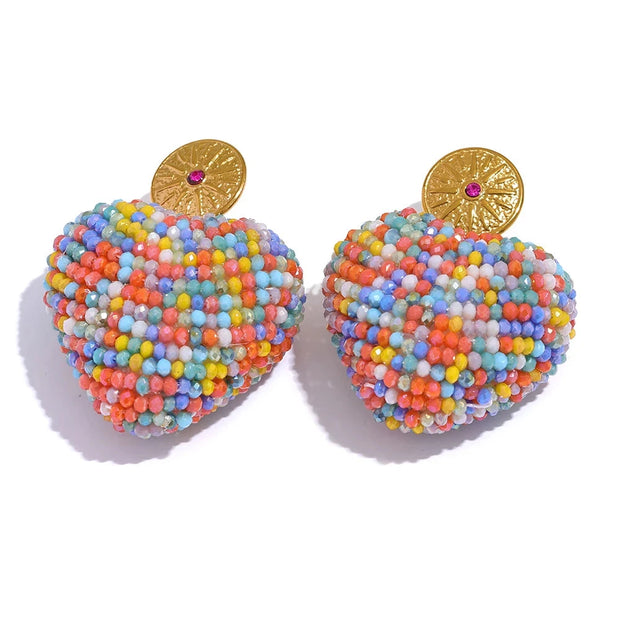 Candy Crystal Heart Earrings