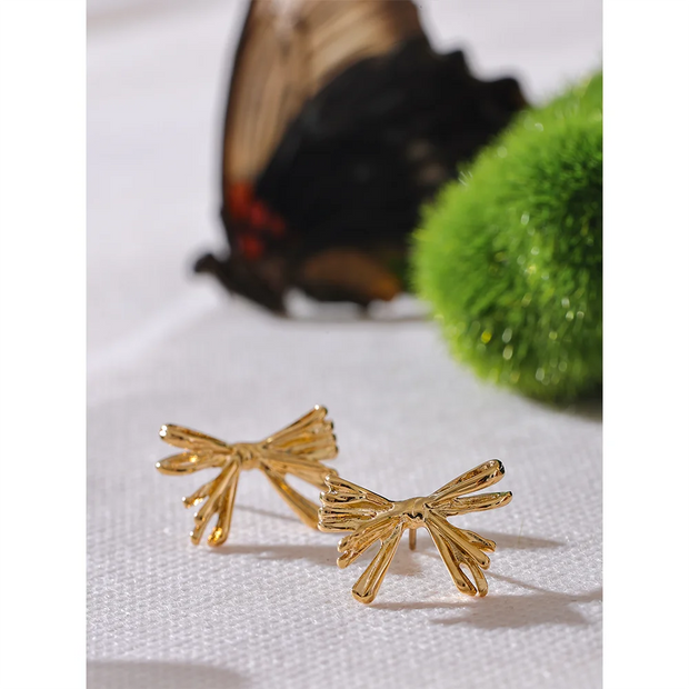 Charm Waterproof Bow Knot Stud Earrings