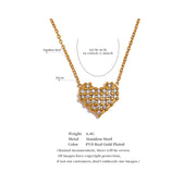 Bling CZ Heart Pendant Necklace