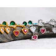 Colorful Zirconia Heart Dangles