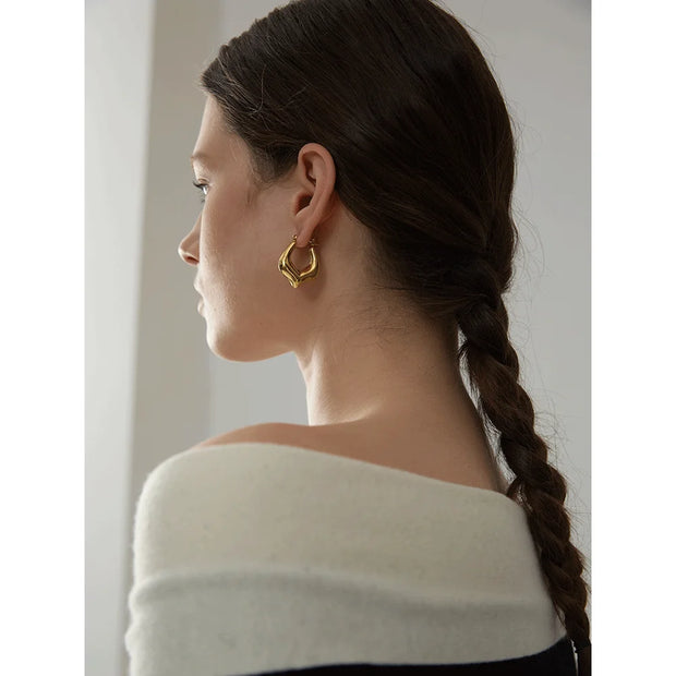 Geometric Chunky Hoop Earrings