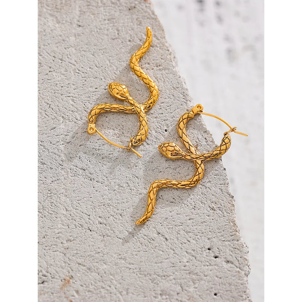 Snake Hoop Earrings