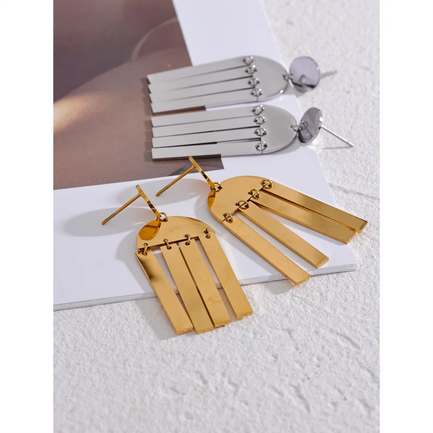 Square Tassel Drop Earrings