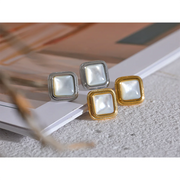 Natural Shell Square Stud Earrings