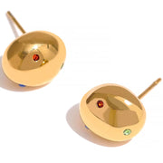 Gold Plated Bead Stud Earrings