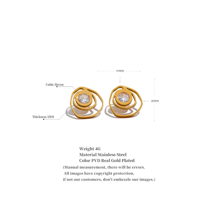 Geometric Round Stud Earrings