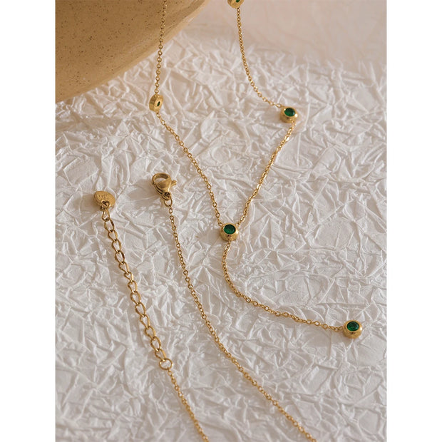 Thin Cubic Zirconia Chain Necklace