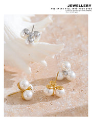 Pearl Flower Stud Earrings