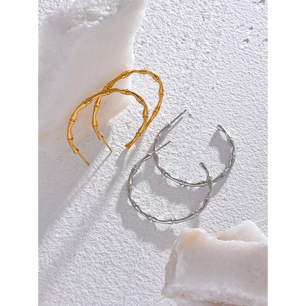 Bamboo Hoop Earrings