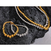 Bold Beads Chain Necklace & Bracelet Set