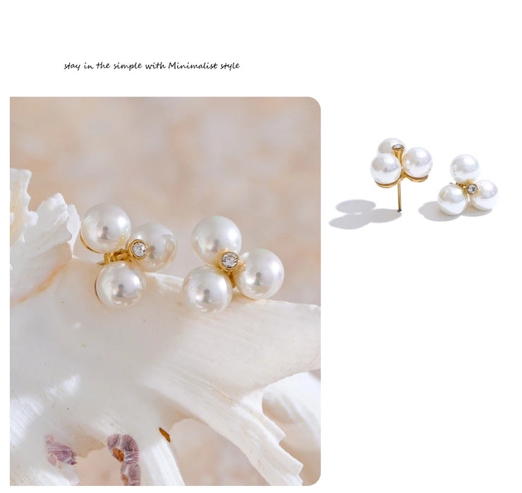 Pearl Flower Stud Earrings