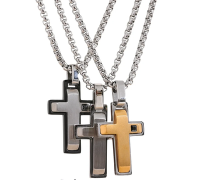 3D Cross Pendant Necklace