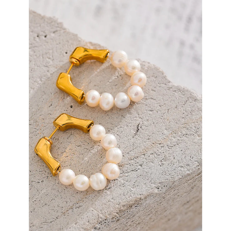 Freshwater Pearl Hoop Earrings