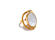 Natural Stone Shell Rotatable Open Ring