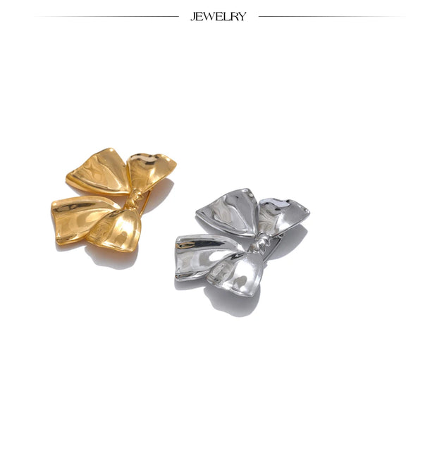 Stainless Steel Bow Knot Brooch