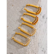 Gold Rectangle Hoops