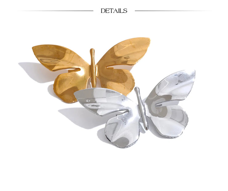 Chic 18k Gold PVD Butterfly Brooch Pin