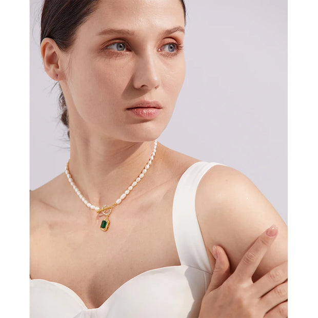 Luxury Pearl & Zircon Choker