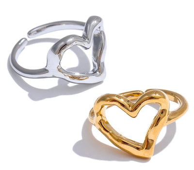 Heart Love Hollow Adjustable Ring