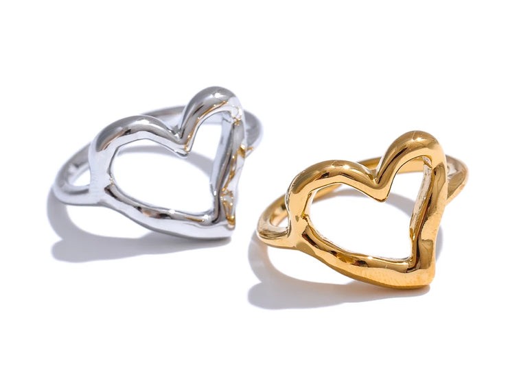 Heart Love Hollow Adjustable Ring