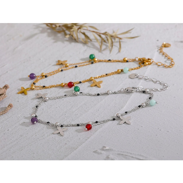 Natural Stone Flower Anklet