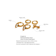 Stainless Steel Enamel Eye Hoop Earrings Set