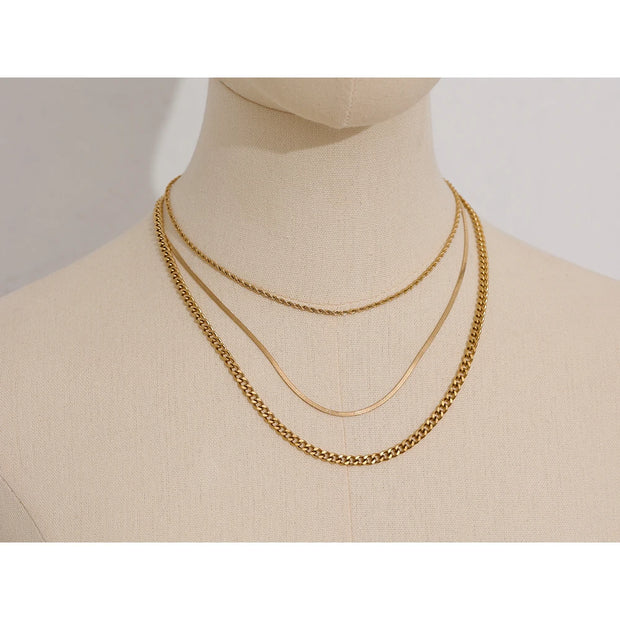 Layered Gold Metallic Chains