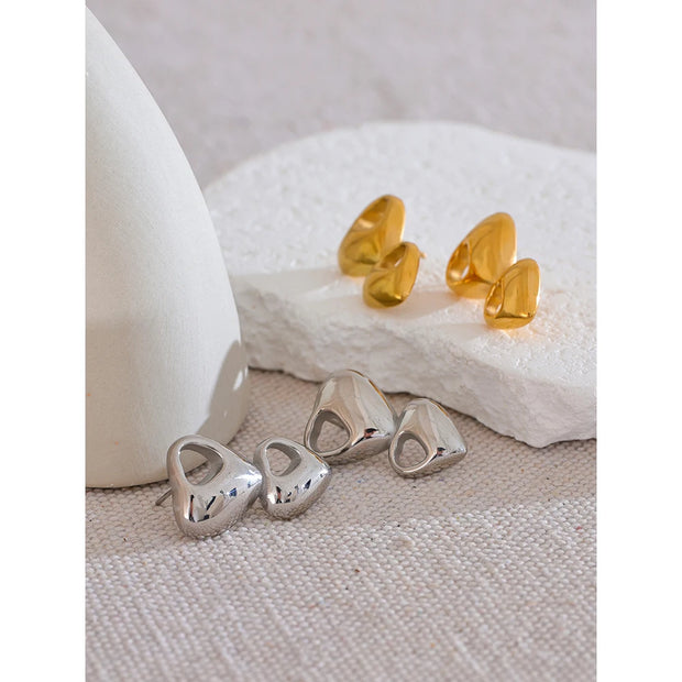 Heart Love Statement Stud Earrings