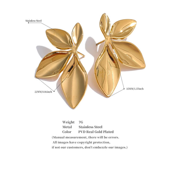 Gold Flower Earrings