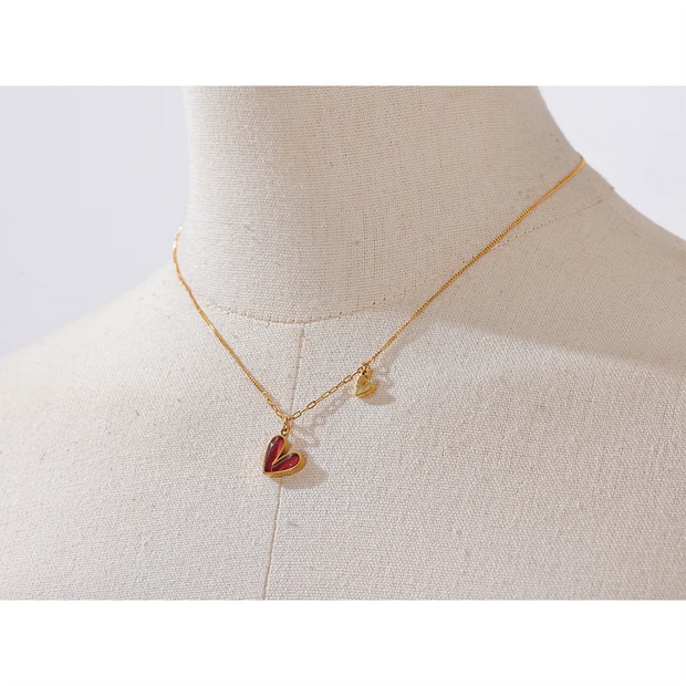 Red Shell Heart Necklace