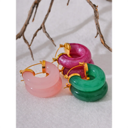 Colorful Resin Y2K Hoop Earrings