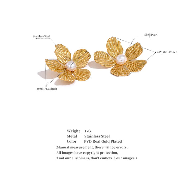 Stainless Steel Flower Studs