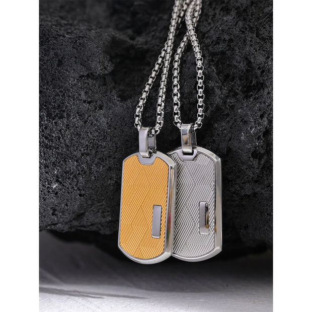 Men's Square Pendant Necklace