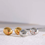 Gold Plated Bead Stud Earrings