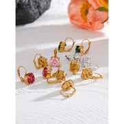 Luxury Colorful Zircon Hoop Earrings