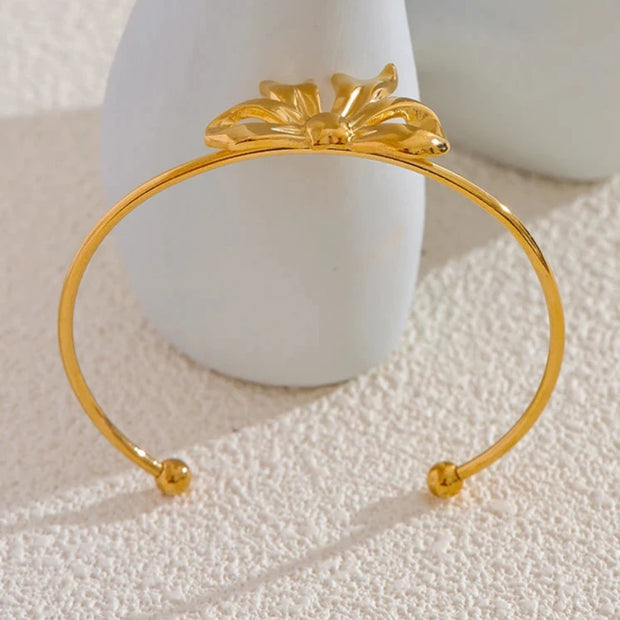 Golden Bow Knot Cuff Bracelet