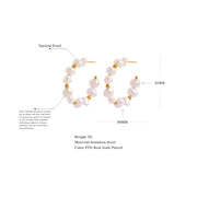 Irregular Pearl Bead Hoops