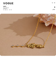 Flower Chain CZ Pendant Necklace