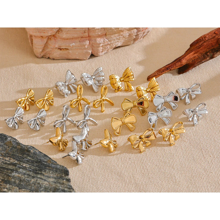 Waterproof Bow Knot Stud Earrings