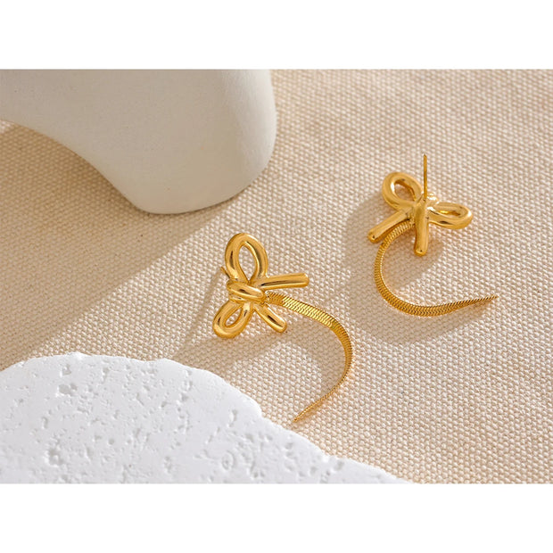 Bow Knot Tassel Earrings