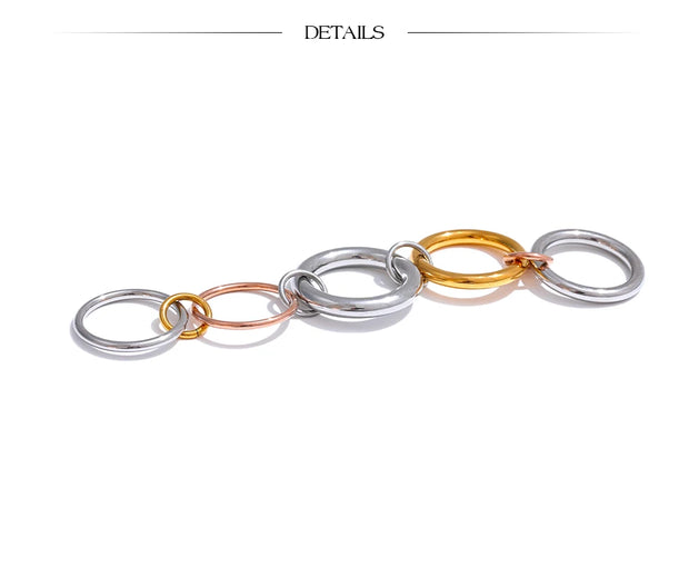 3 Colors 5 Links Stacked Rings