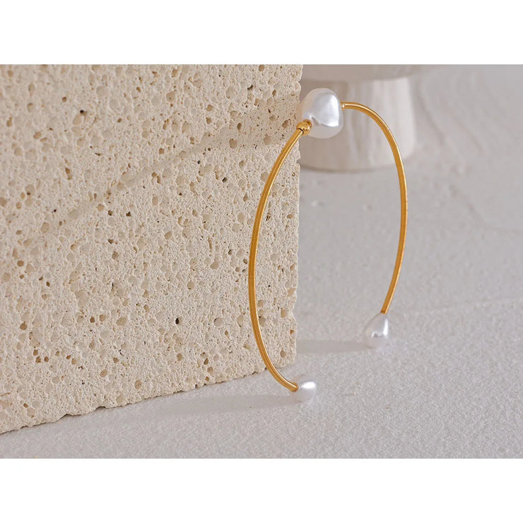 Imitation Gold Pearl Cuff Bracelet