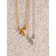 Minimalist Bow Knot Pendant Necklace