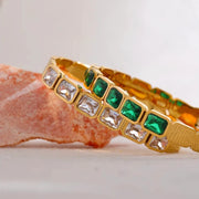 Green White CZ Bracelet