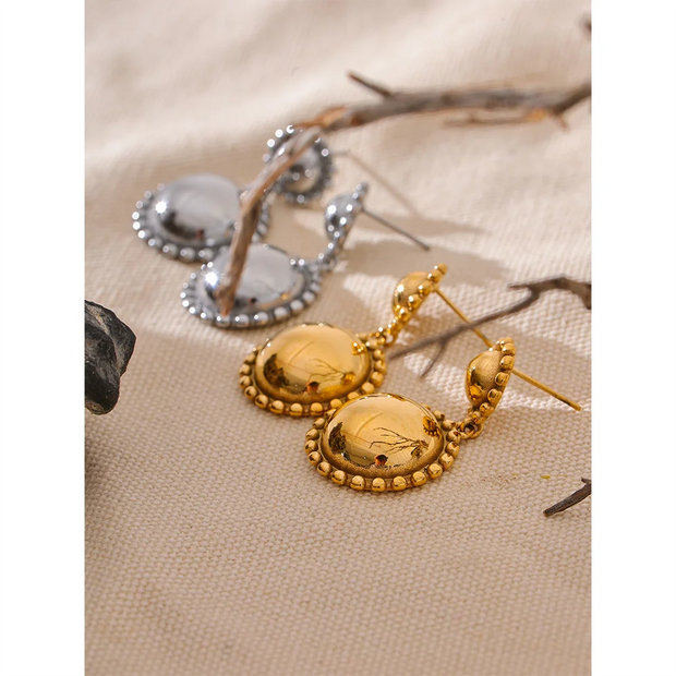 Half Round Ball Drop Earrings