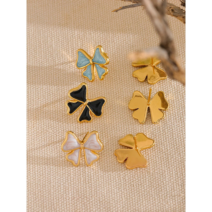 Enamel Bow Knot Studs