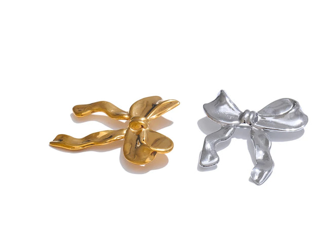 Stainless Steel Bow Knot Brooch