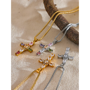 Colorful Bling Cross Necklace