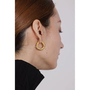 Golden Round Hoop Earrings