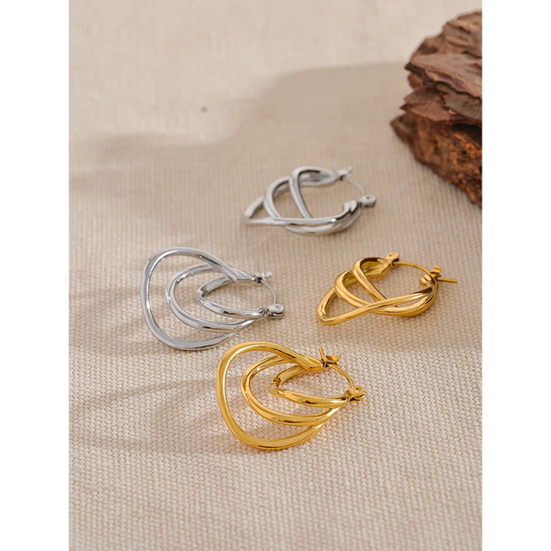 Layered Geometric Hoop Earrings